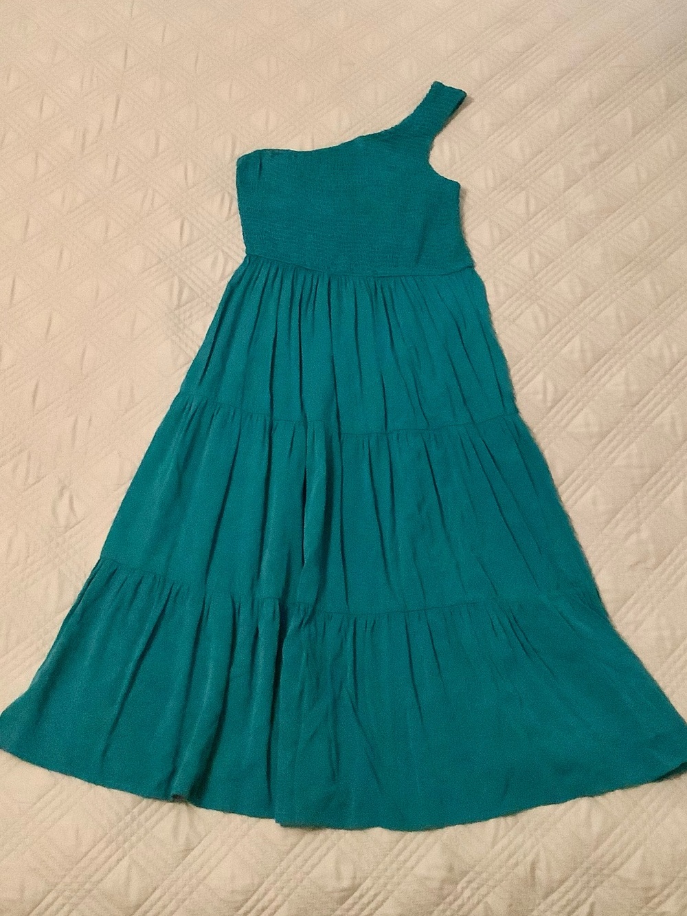NWOT, Women’s Teal One-Shoulder Dress, Size Medium